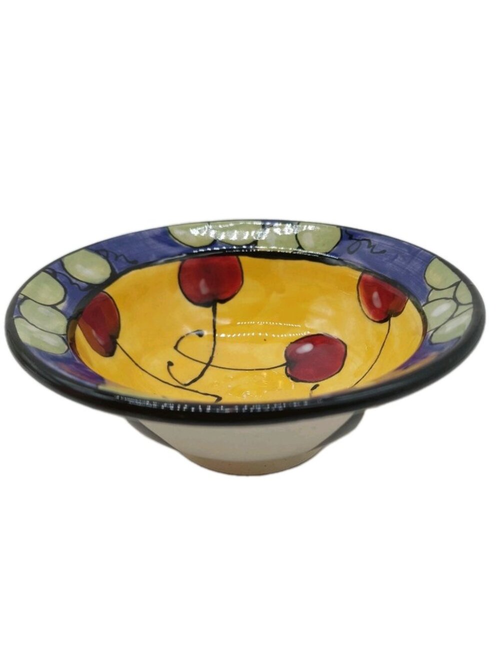 Talavera Pottery Handpainted Cherry's Trinket Dish Decor 5" Wide 2" Tall Signed